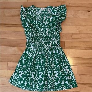 Dizzy Lizzy Green and White Patterned Women's Dress